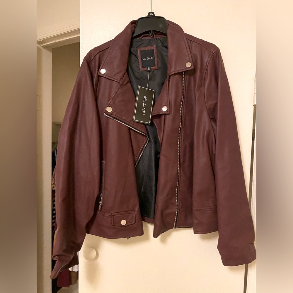Maroon Leather Jacket